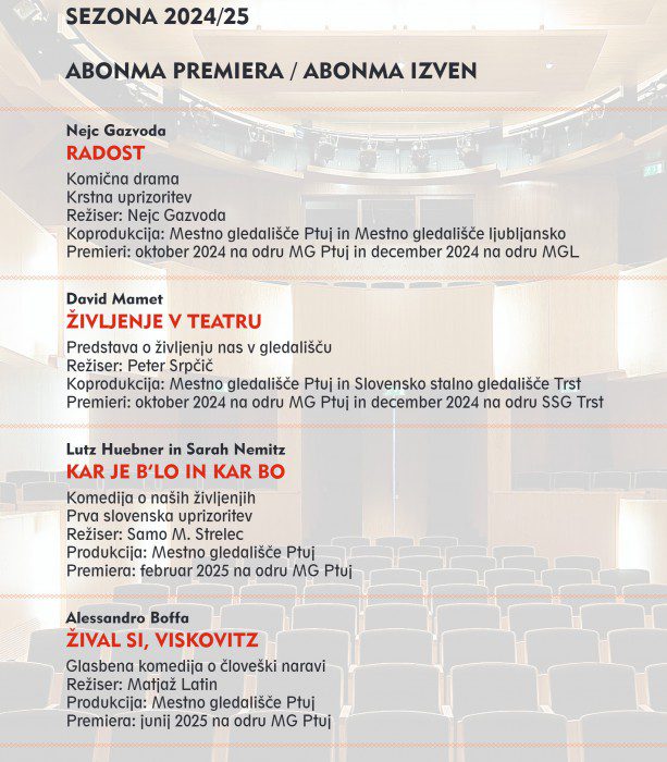 ABONMA ODRASLI PREMIERA IN IZVEN